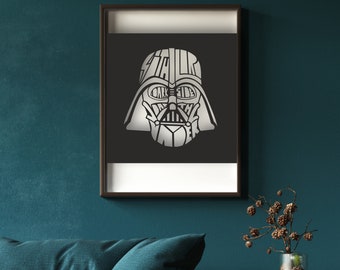 Darth Vader Design laser cut svg dxf plików naklejki ścienne grawerowanie kalkomanii sylwetka szablon cnc cięcia routera cyfrowego wektora inst.