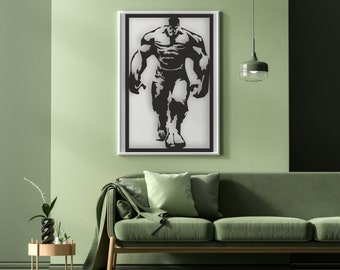 Hulk Design laser cut svg dxf fichiers mur autocollant gravure decal silhouette modèle cnc coupe routeur numérique vecteur instand télécharger