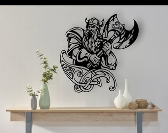 Viking Design laser coupé svg dxf fichiers mur autocollant gravure decal silhouette modèle cnc coupe routeur numérique vecteur instand télécharger
