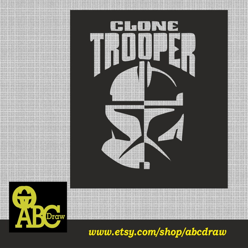 Clone Trooper Design Laser Cut Svg Dxf Files Wall Sticker Etsy