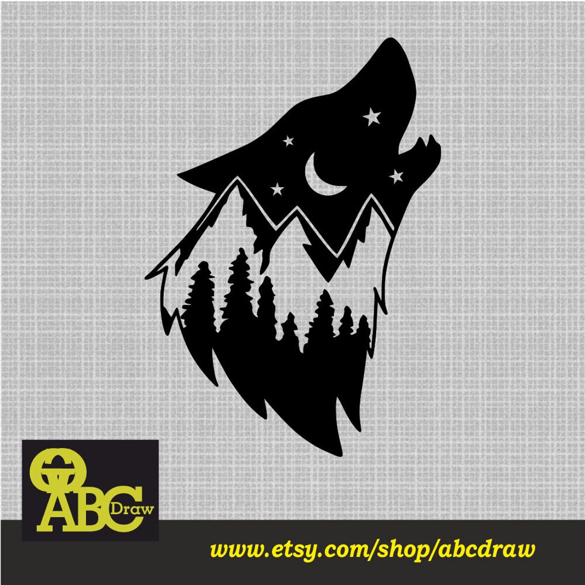 Howl Wolf Design laser cut svg dxf files wall sticker Etsy