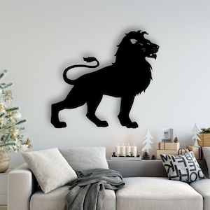 Lion Design laser cut svg dxf files wall sticker engraving decal silhouette template cnc cutting router digital vector instant download
