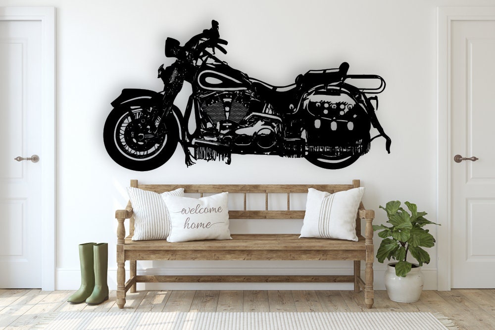 Harley Davidson Laser Cut Svg Dxf Files Wall Sticker Engraving - Etsy