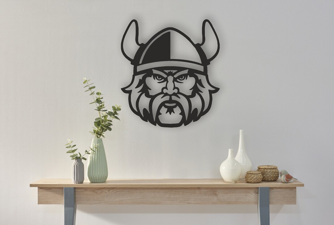 Viking Head Design Laser Cut Svg Dxf Files Wall Sticker Engraving Decal