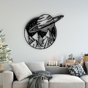 Space Design laserowo wycinane pliki svg dxf naklejka ścienna grawerowanie naklejka sylwetka szablon cnc cięcie router cyfrowy wektor instand pobierz