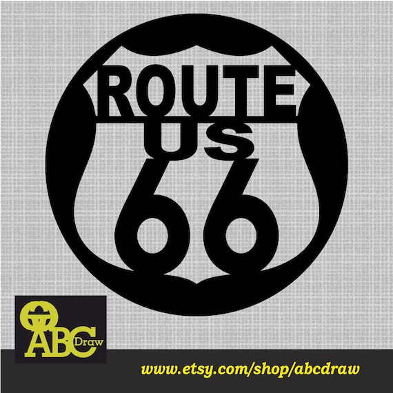 Route 66 Design Laser Cut Svg Dxf Files Wall Sticker