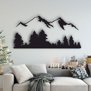 Wald Design Laser geschnitten Svg Dxf Dateien Wand Aufkleber Gravur Aufkleber Silhouette Vorlage cnc Schneiden Router digitaler Vektor sofortiger Download