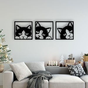 Cat Design laser cut svg dxf files wall sticker engraving decal silhouette template cnc cutting router digital vector instant download