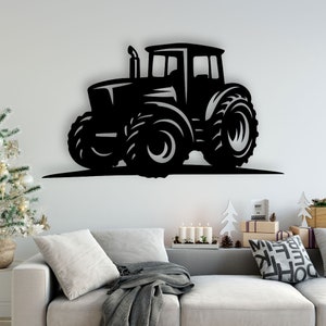 Traktor Design Laser geschnitten Svg Dxf Dateien Wand Aufkleber Gravur Aufkleber Silhouette Vorlage cnc Schneiden Router digitaler Vektor sofortiger Download
