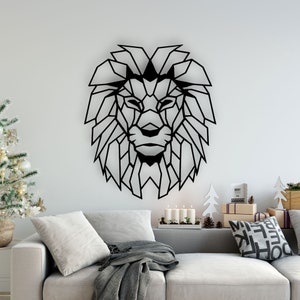 Lion Design laser gesneden svg dxf bestanden muur sticker graveren sticker silhouet sjabloon cnc snijden router digitale vector instant downloaden