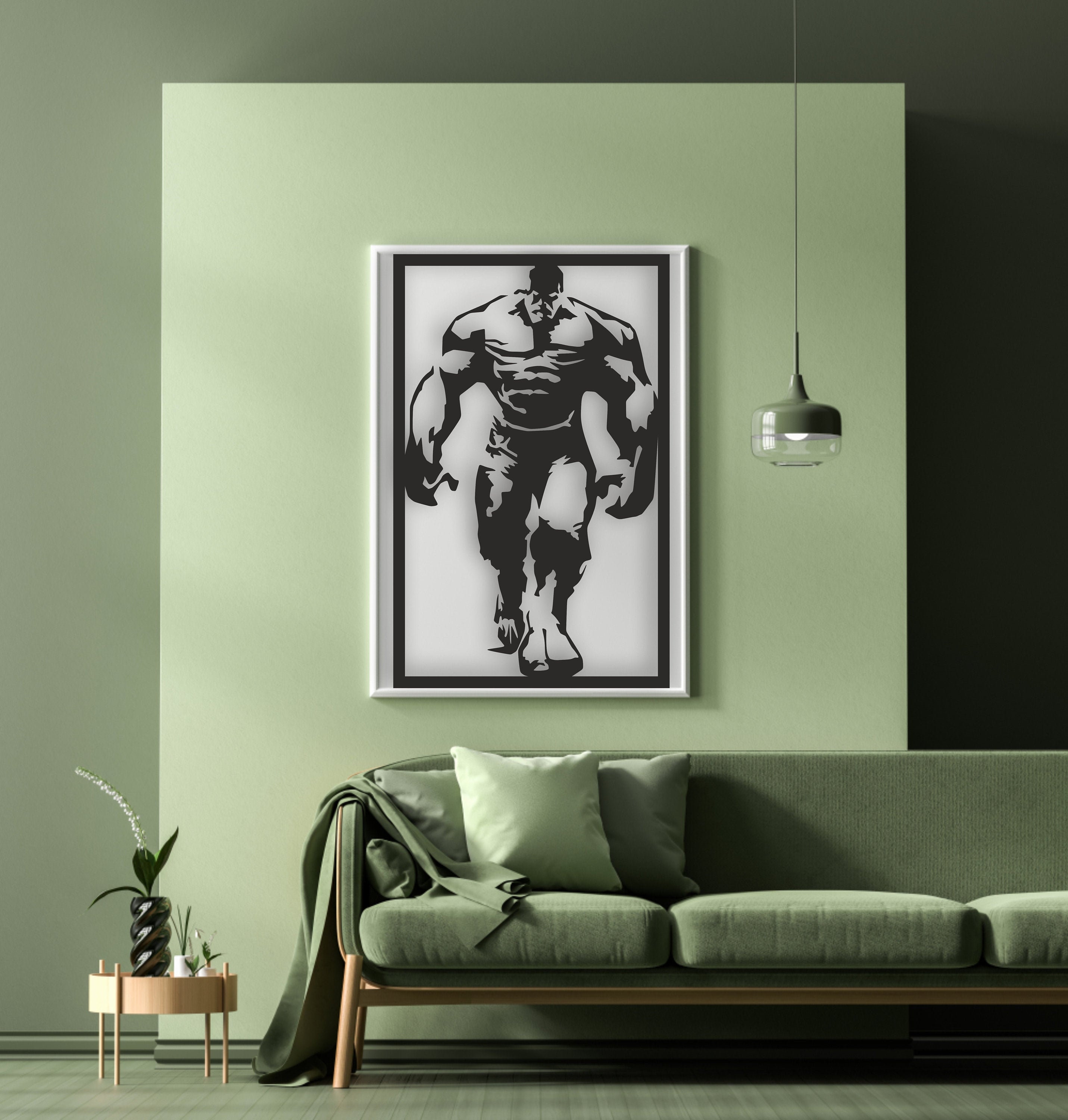 1- 5.5x5.5 inch Custom Cut Stencil, (VE-17) Hulk Arts and Crafts  Scrapbooking Painting on The Wall Wood Glass