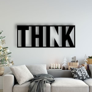 Think Design laserowo wycinane pliki svg dxf naklejka ścienna grawerowanie naklejka sylwetka szablon cnc cięcie router cyfrowy wektor instand pobierz