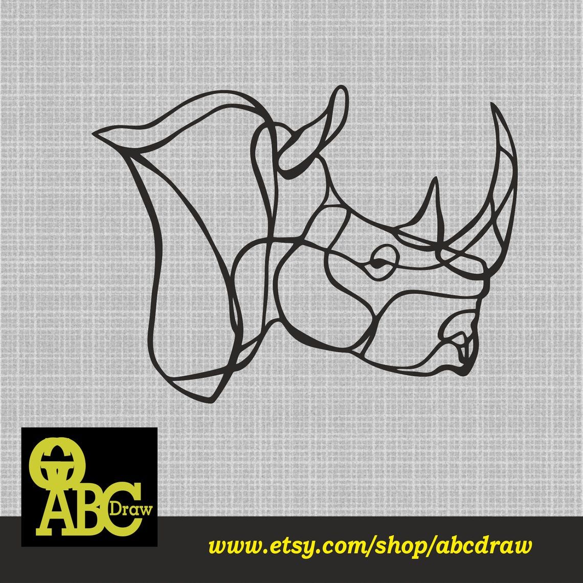 Rhino Design Laser Cut Svg Dxf Files Wall Sticker Engraving Etsy