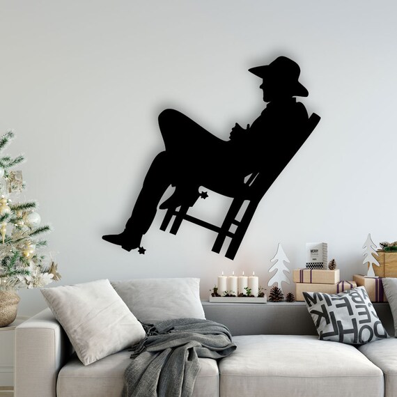 Cowboy Design laser cut svg dxf files wall sticker engraving decal silhouette template cnc cutting router digital vector instant download Cowboy Design laser cut svg dxf files wall sticker engraving decal silhouette template cnc cutting router digital vector instant download