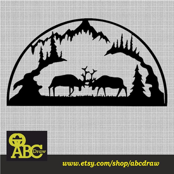Deer Design laser cut svg dxf files wall sticker engraving decal ...