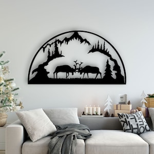 Deer Design laser cut svg dxf files wall sticker engraving decal silhouette template cnc cutting router digital vector instant download