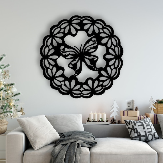 Butterfly Design Laser Cut Svg Dxf Files Wall Sticker Etsy