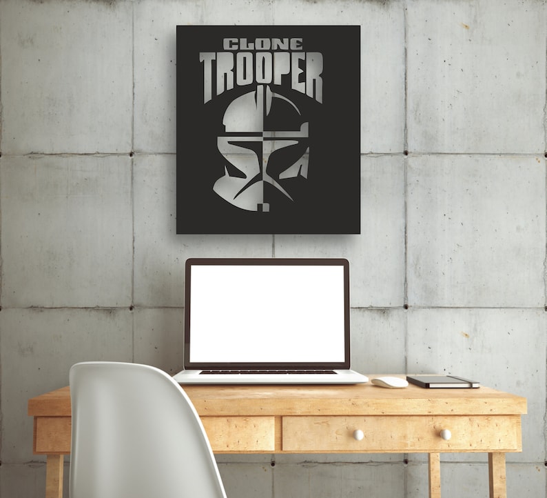 Clone Trooper Design Laser Cut Svg Dxf Files Wall Sticker Etsy