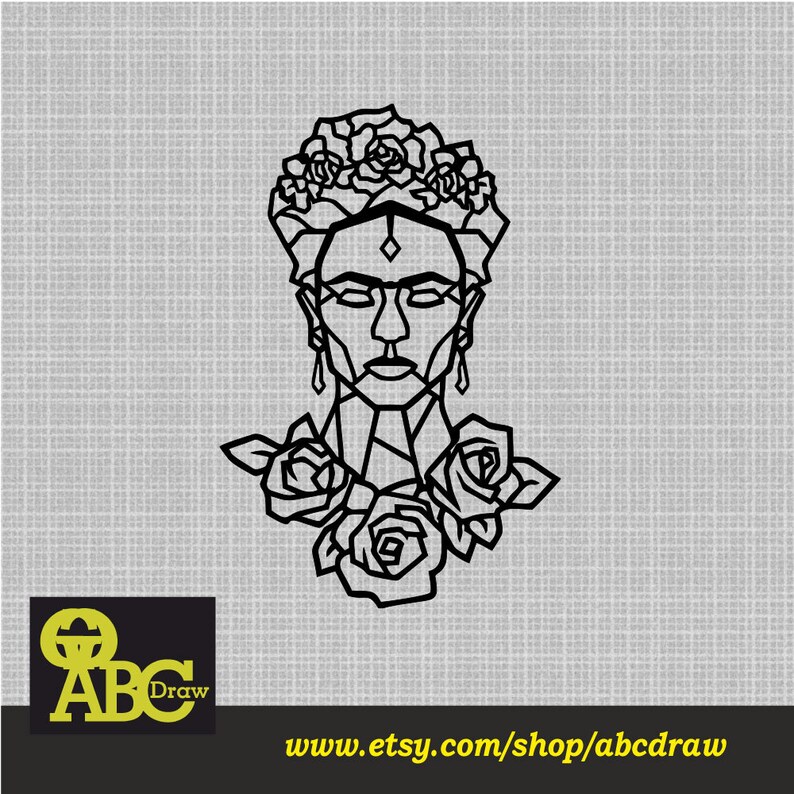 Frida Design Laser Cut Svg Dxf Files Wall Sticker Engraving Decal ...
