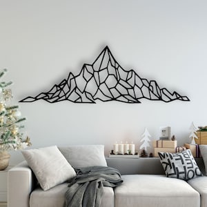 Mountain Design laser cut svg dxf files wall sticker engraving decal silhouette template cnc cutting router digital vector instand download
