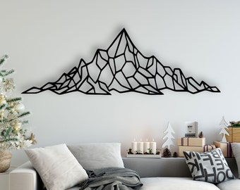 Mountain Design laserowo wycinane pliki SVG DXF naklejki ścienne grawerowanie kalkomania sylwetka szablon cnc router do cięcia cyfrowy wektor natychmiastowe pobieranie