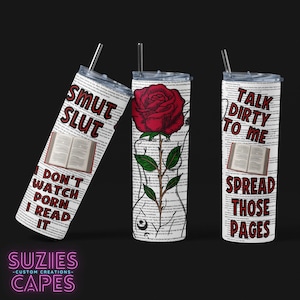 Smut Sl*t Tumbler | Spread Those Pages| Tumbler Cup 20oz | Skinny Tumbler | Coffee Lover