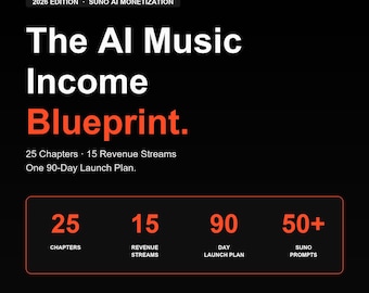 Suno AI Monetization Guide: 15 Revenue Streams, 90-Day Plan (Digital PDF eBook)