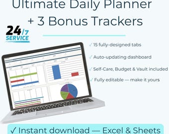 Ultieme dagplannerbundel | Gewoontetracker, budget, kluis (Excel/Sheets)