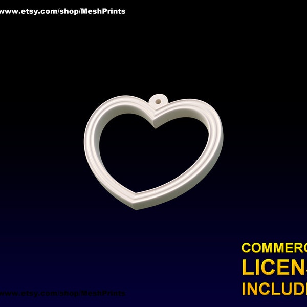 Hollow Heart Earring / Pendant STL File (Download)