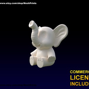 Cute Baby Elephant STL File (Download)
