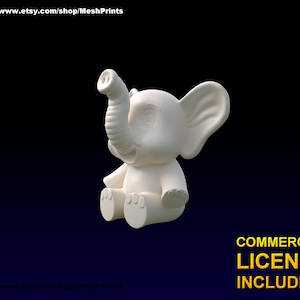 Cute Baby Elephant STL File (Download)