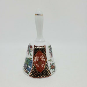 IMARI Porcelain Bell Hand Painted Gold Trim Collectible Japan Asian Dinner Cart
