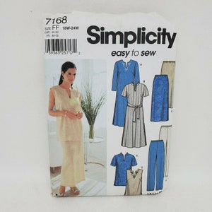 Simplicity 7168 Sewing Pattern Dress Or Top Skirt Pants Tie Belt Plus Sz 18W-24W