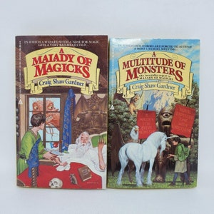 Lot of 2 Vtg Sci Fi Books by Craig Shaw Gardner PB Ebenezum Fantasy Series 1 & 2
