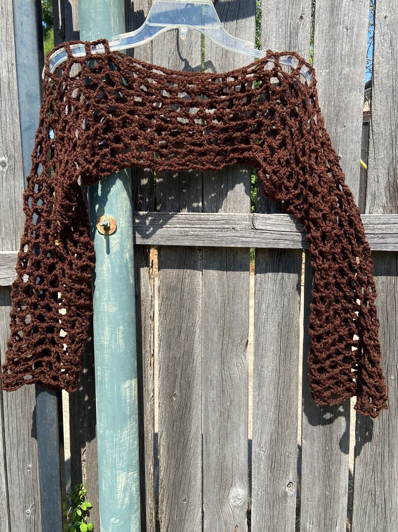 Crocheted Short Sleeve Shrug
