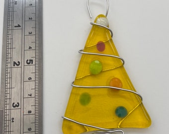 Fused glass Christmas tree decoration