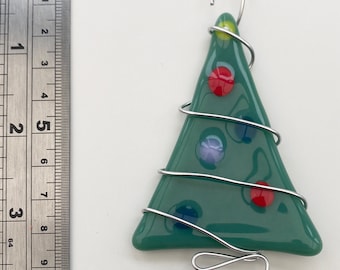 Fused glass Christmas tree decoration