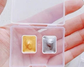 Watercolour Paint Gold and Sliver | Qtr Pans | Half Pans