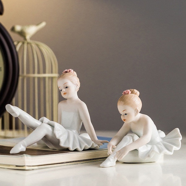 Ceramic Ballerina Home Ornament Beautiful Vivid Ballet Dancing Girls