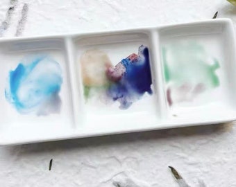 Fine Ceramic Artist Watercolour Small Painting Palette 2-well | 3-well
