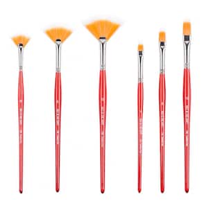 Watercolour Gouache Acrylic Professional Exotic Double Layer Fan and Flat Paint Brushes Series 726