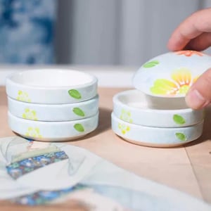 Creative Fine Ceramic 5-Layer Stacking Mini Painting Palettes With Cover Watercolor Gouache Acrylic