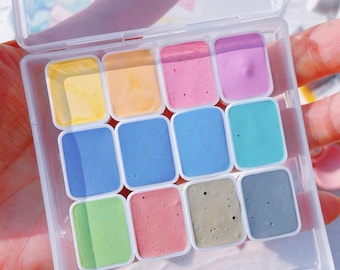 Watercolour Paint Icy Colors 1/8 Pans | Qtr Pans | Half Pans Candy Colours Macaron Set of 12