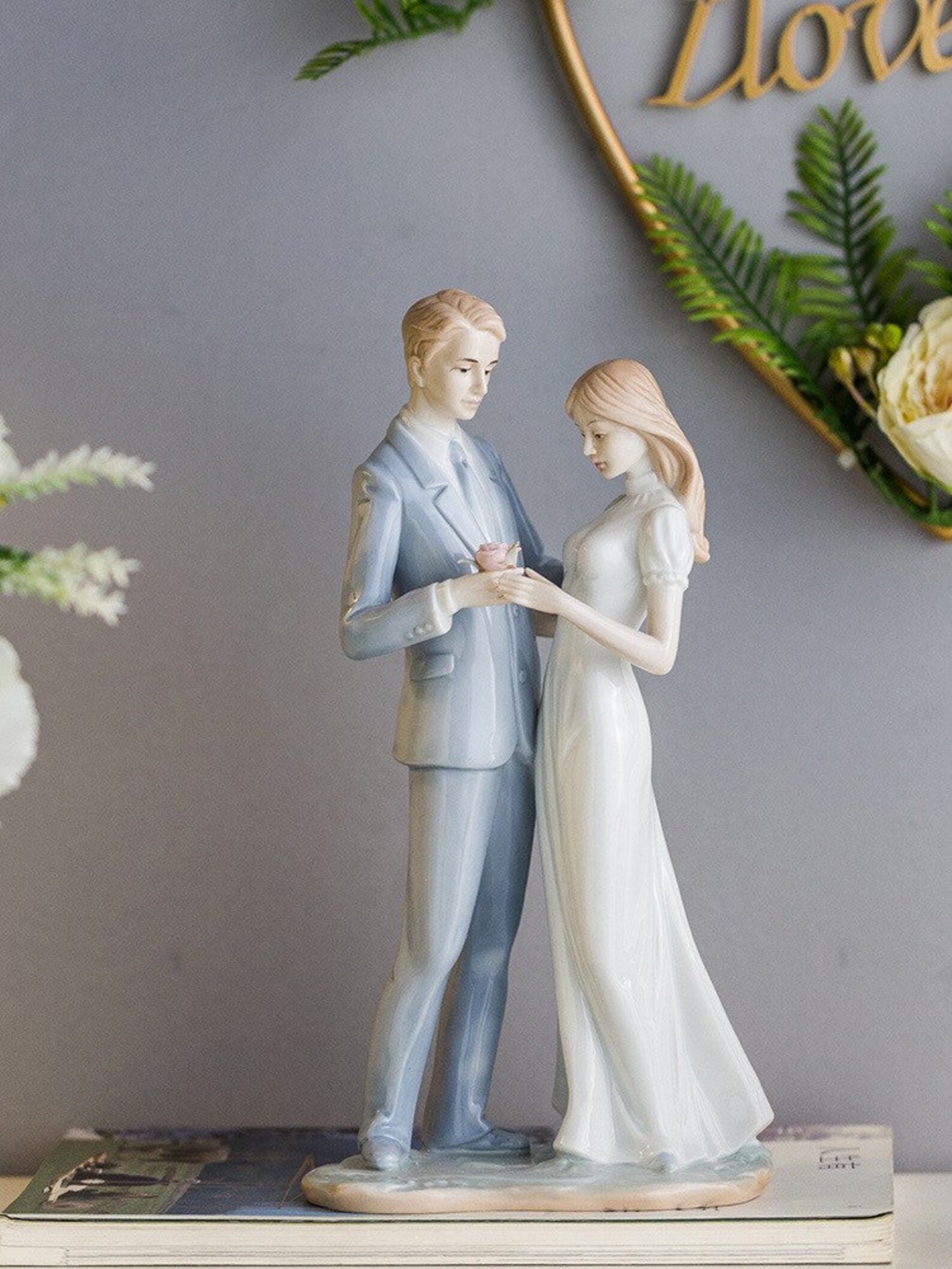 Ceramic Figures Wedding Engagement Gift for Couple Home Décor Etsy