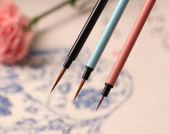 Set of 3 Extra Fine Paint Brush Detail Liner Watercolour Acrylic Oil Nail Art