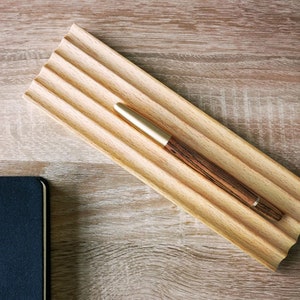 Wooden Brush Rest Pens Pencils Holder Black Walnut | Cherry