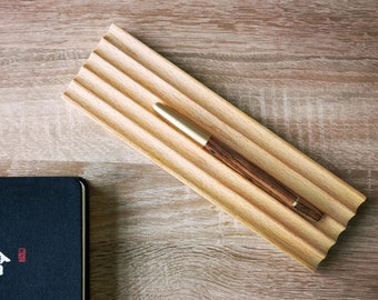Wooden Brush Rest Pens Pencils Holder Black Walnut | Cherry