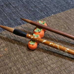Ceramic Watercolour Calligraphy Paint Brush Rest Holder Combined with Incense Holder “Persimmons”
