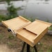 Wooden Travel Paint Box Easel Carry Case Watercolour Oil Painting 