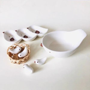 Keramisch aquarelpalet met 3 vakjes "Vogel"